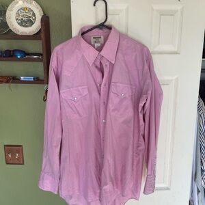 Men's Pink Western Button Down Shirt